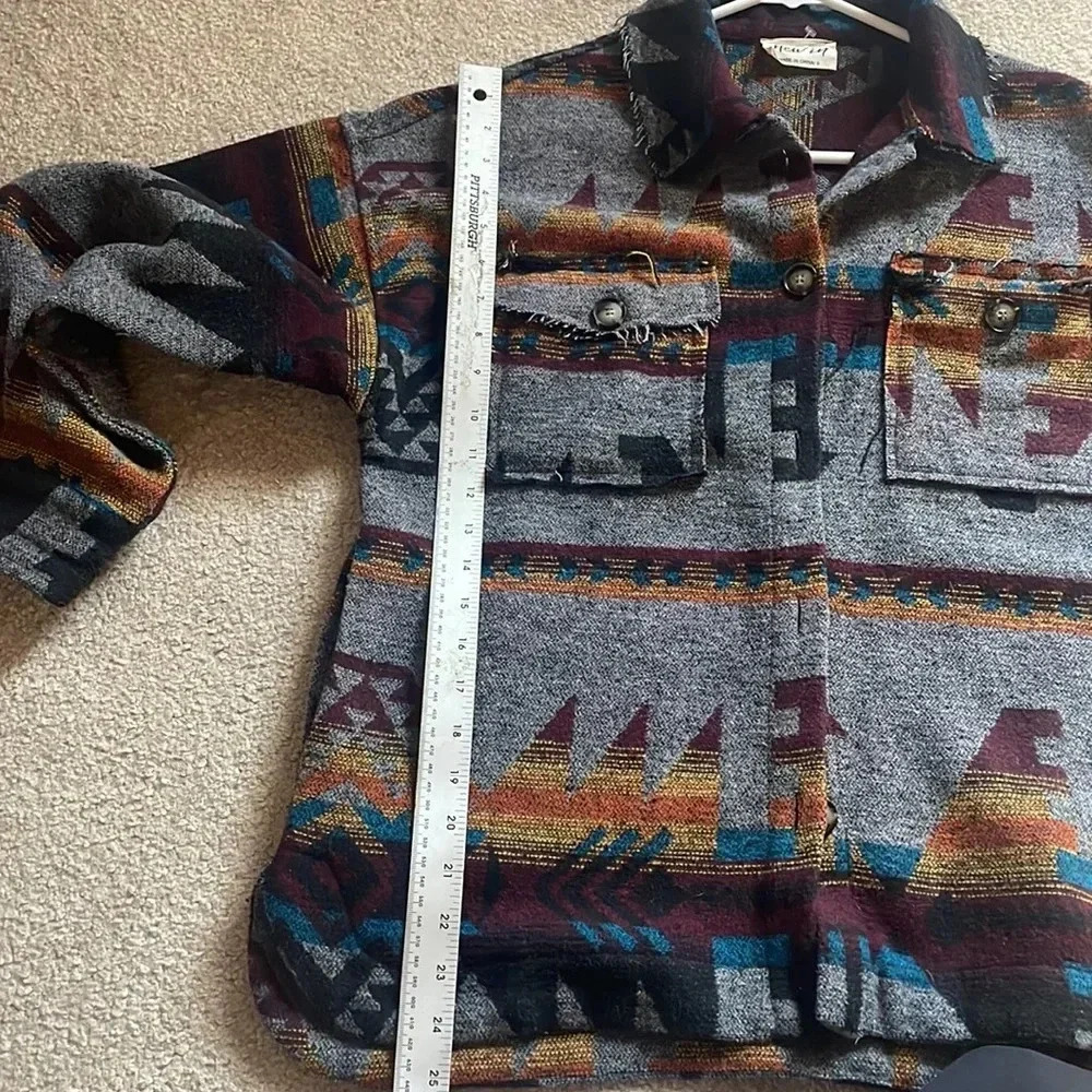 Aztec‎ Gray Shacket Pendleton Like - Picture 6 of 6